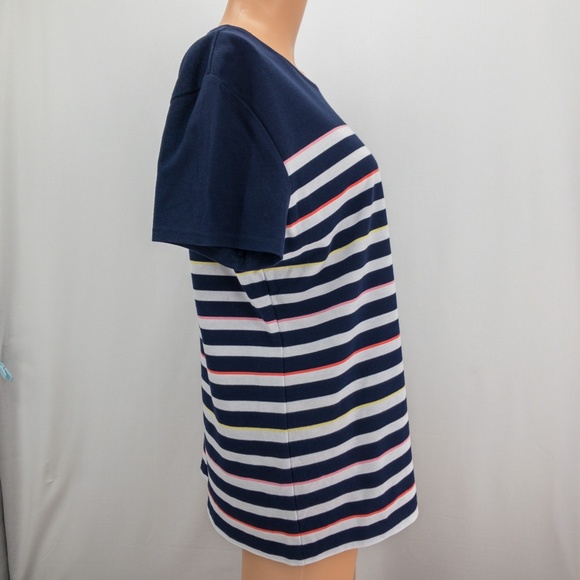 Croft & Barrow Short Sleeve Classic Tee Womens Size XL Navy Stripes EUC - Picture 5 of 10